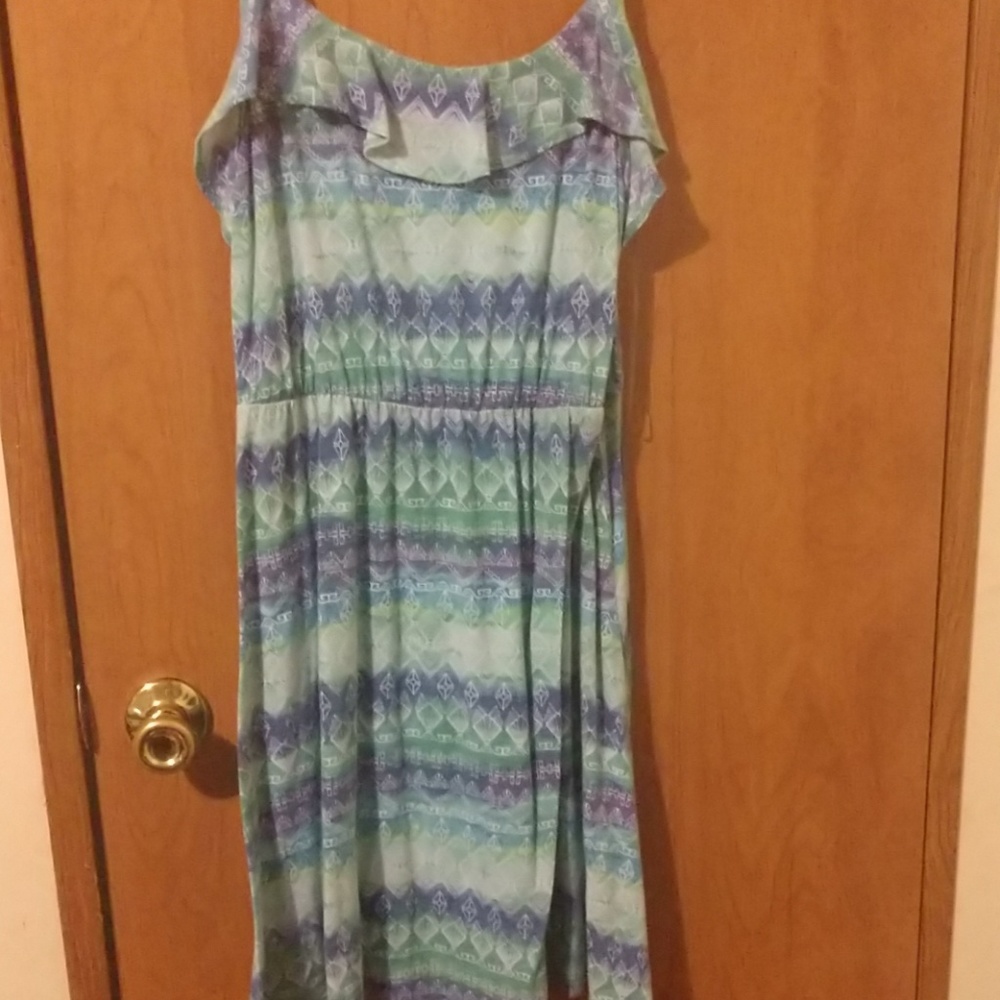 Aztec blue and green gradient dress